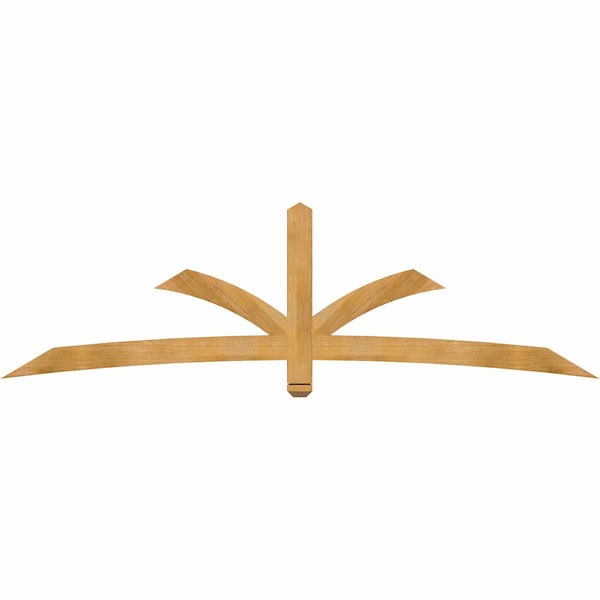 Ekena Millwork Davenport Rough Sawn Timber Gable Bracket, Western Red Cedar, 96"W x 28"H x 2"D x 4"F, 7/12 Pitch GBW096X28X0204DAV00RWR - main
